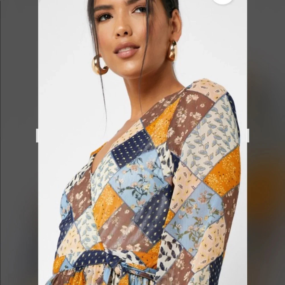 - Nwt! Moon River patchwork long sleeve dress M - Picture 3 of 3